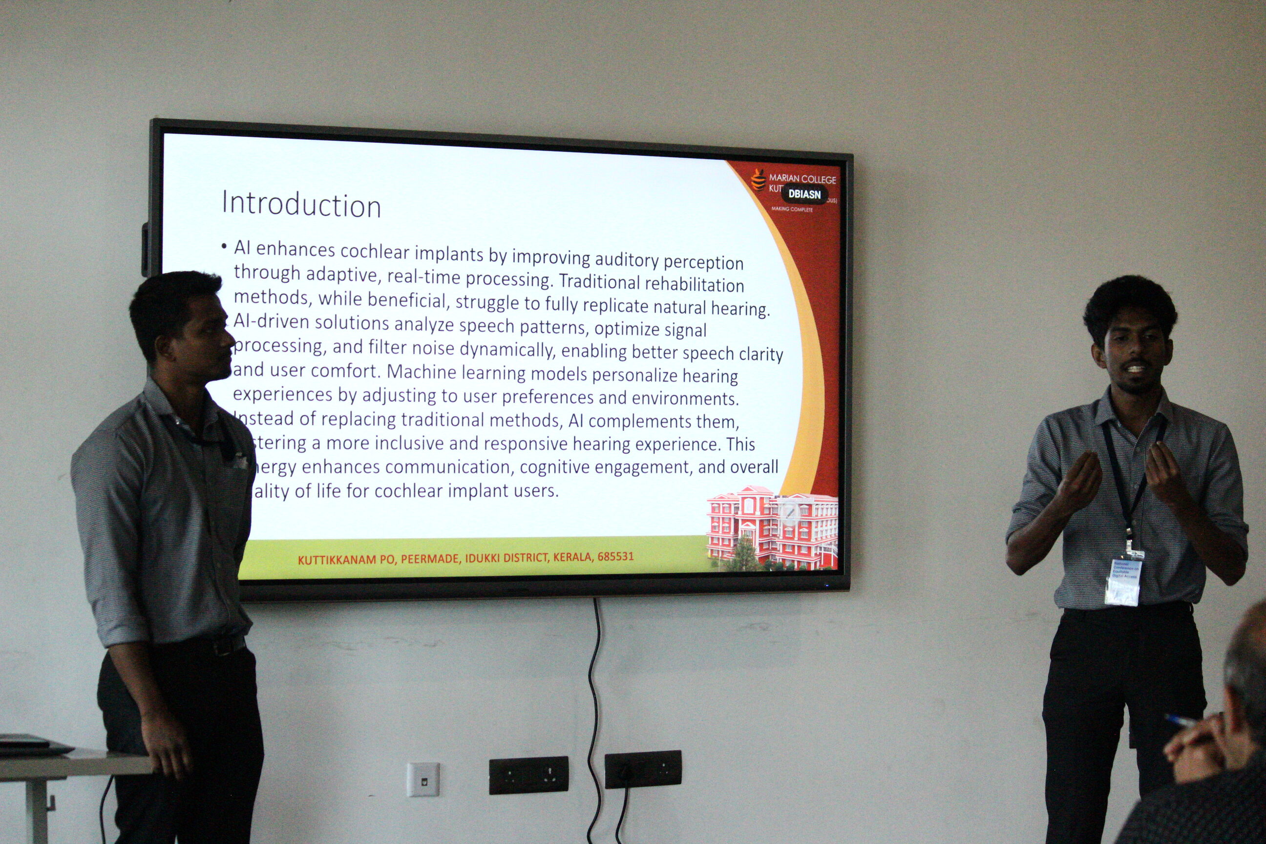 Students presenting their research papers